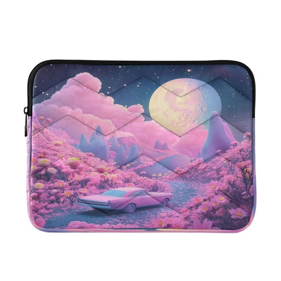 Laptop Bag Briefcase Computer Inner Bag Computer Bag Laptop Sleeve Case for Work Travel School Pink Planet with Clouds