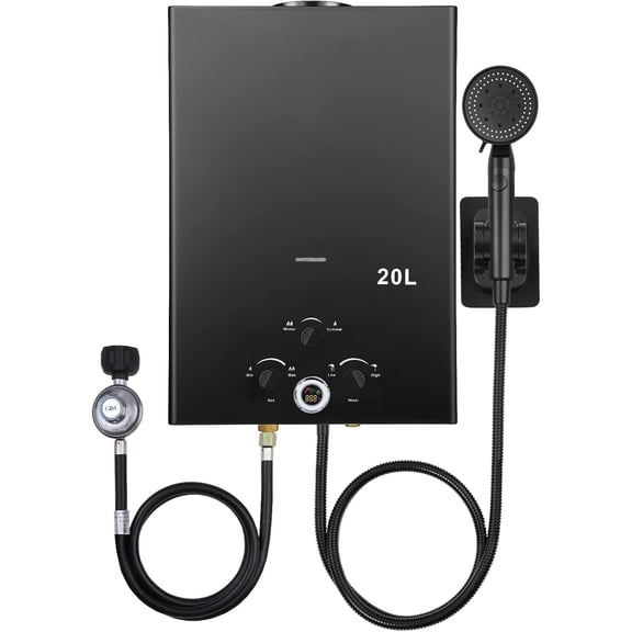 20L Tankless Propane Water Heater - 5.26GPM , Outdoor Portable Gas Instant Hot Water Heater with Digital Display and Multi-Protection for Camping Trips, Boat Cabins