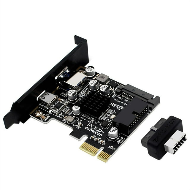 facefd PCIE to USB3.0 Expansion Card Port Adapting Tool Connection Converter Type-c SATA 15pin Adapter Cards Desktop Accessories Half Hegith Size