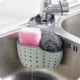 thumbnail image 3 of Biezeib Sink Caddy Sponge Holder with Drain Hole Kitchen Faucet Hanging Bag Double Decker Basket, 3 of 6