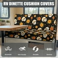 thumbnail image 4 of FOR U DESIGNS Skull Marigold Print 2 Pcs RV Dinette Cushion Covers Scratch-resistant Camper Cushion Slipcover Stretch Sofa Furniture Protector Include1 Backrest Covers and 1 Bench Covers, 4 of 7