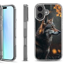 For iPhone 17 Shockproof Protective Phone Case, by OneToughShield - Wolf Autumn