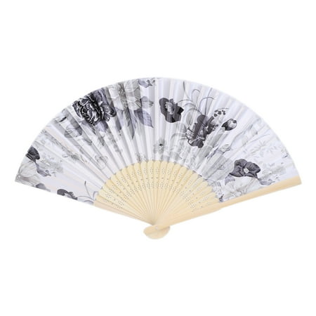 

Colorful Chinese Bamboo Folding Hand Fan Flower Floral Wedding Dance Party Decor
