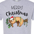 thumbnail image 4 of Inktastic Merry Christmas Cute Sloth with Santa Hat and Lights T-Shirt, 4 of 5