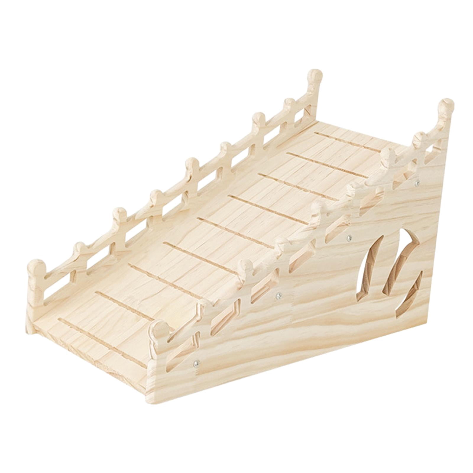 TOOYFUL Wooden Rabbit Hideout Hideaway Cage Accessories Shelter Hutch Nest Hideout for Guinea Pigs Rats Chinchillas Hamsters Lemmings mountain ladder