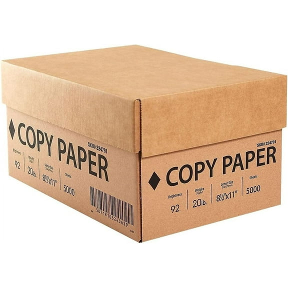 MossHome-US Printer Paper, 92 Brightness, 20 Lbs, 8.5 x 11 Inch, 5000-Sheets Total, 10-Reams, White