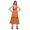thumbnail image 1 of Moomaya Printed Sleeveless Long Maxi Dress Spaghetti Straps With Lace Trim, 1 of 6