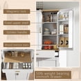 thumbnail image 3 of ASTRONAPE 71" Kitchen Pantry Storage Cabinet, 4 Doors Modern Storage Cabinet with a Drawer, Adjustable Shelf and Bottle Storage Shelves for Kitchen, Living Room, Dining Room, White, 3 of 7
