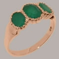 thumbnail image 2 of LBG British Made 10k Rose Gold Natural Emerald Womens Engagement Ring - 33 size options - Size 4.5, 2 of 7