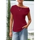 thumbnail image 3 of Blusa Tipo Túnica PRETTYGARDEN para Mujer, Tejida, Hombros Descubiertos, Color Vino, 3 of 9