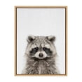 thumbnail image 2 of Kate and Laurel Sylvie Raccoon Color Framed Canvas Wall Art by Simon Te of Tai Prints, 18x24 Natural, Adorable Minimalist Animal Art, 2 of 6