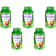 5 Pack Vitafusion Probiotic Gummy Supplement Raspberry Peach Mango 70 Gummies