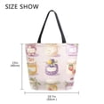 thumbnail image 5 of FORMRS Womens Canvas Tote Bag with Zipper Inner Pocket Shoulder Handbag, Purple Jam Jars, 5 of 7