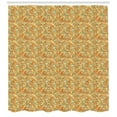 thumbnail image 3 of Ambesonne Floral Shower Curtain, Doodle Curling Flowers Art, 69"Wx70"L, Orange Dark Seafoam, 3 of 3