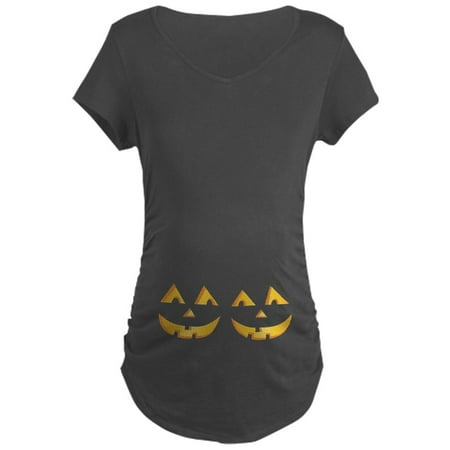 

CafePress - Twin Jack O Lantern Maternity T Shirt - Maternity Dark T-Shirt