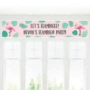 Big Dot of Happiness Custom Pink Flamingo - Party Like a Pineapple - Personalized Tropical Summer Party Decorations Party Banner