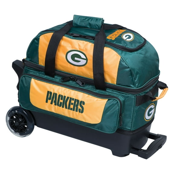 Green Green Bay Packers Two-Ball Roller Bowling Bag