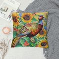 Patifu Pheasant Chicken Sunflower Throw Pillow Cover 18x18 Tie Dye