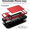 thumbnail image 2 of for iPhone 14 Case Wallet Credit Card Holder ID Slot Sliding Door Hidden Pocket Men Women Anti-Scratch Dual Layer Hybrid Bumper Armor Protective Shell Back Cover for iPhone 14 6.1 inch Red, 2 of 14