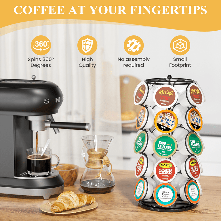 K Cup Coffee Pod Holder, 35 Pod Capacity, 360-Degree Rotating