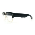thumbnail image 6 of Retro Nerdy Thick Half Rim Hipster DJ Clear Lens Fashion Eyeglasses [Black Light Gold - Clear], 6 of 7