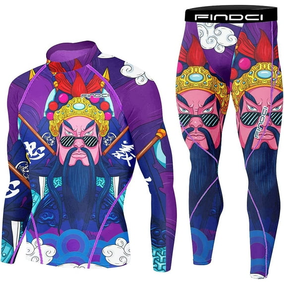 FINDCI Men's Compression Sportswear Suits Gym Tights Training Boxing Rugby Clothing Jogging Sports Set Running Rashguard Tracksuit(Newdesign21,XX-Large)