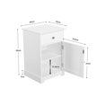 thumbnail image 3 of 2 Piezas Mesillas de Noche Blanca Mesita de Noche con Un Cajón Mesas Auxiliares Moderno para Dormitorio Cama Salón Muebles Organizadores Blanco, 3 of 5