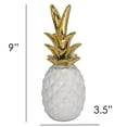 thumbnail image 2 of First of a Kind White & Gold Ceramic Pineapple Decorative Centerpiece Display Decor for Living Room, Bedroom, Office, Kitchen. Pineapple Stoneware Bookshelf Decorative Object., 2 of 7