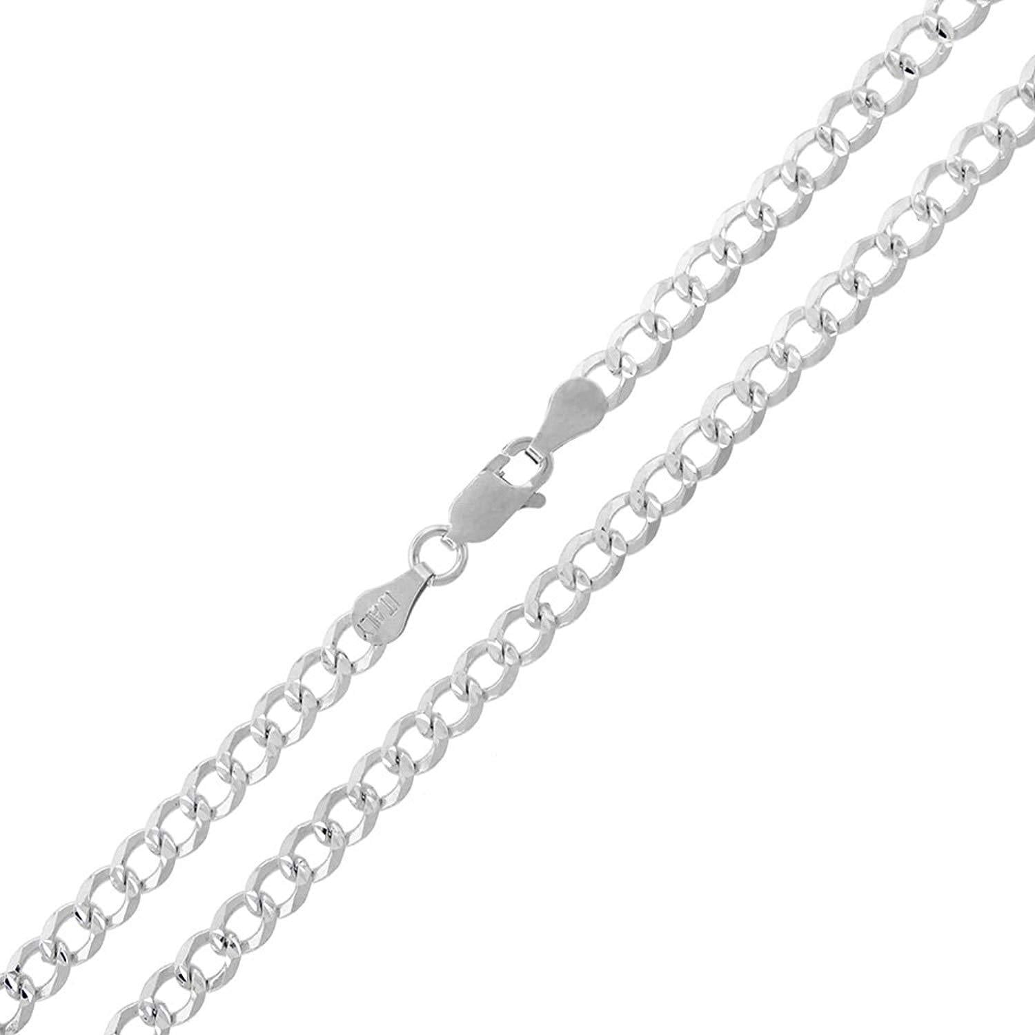 2mm Cuban Chain Necklace, Sterling Silver, Men's Necklaces