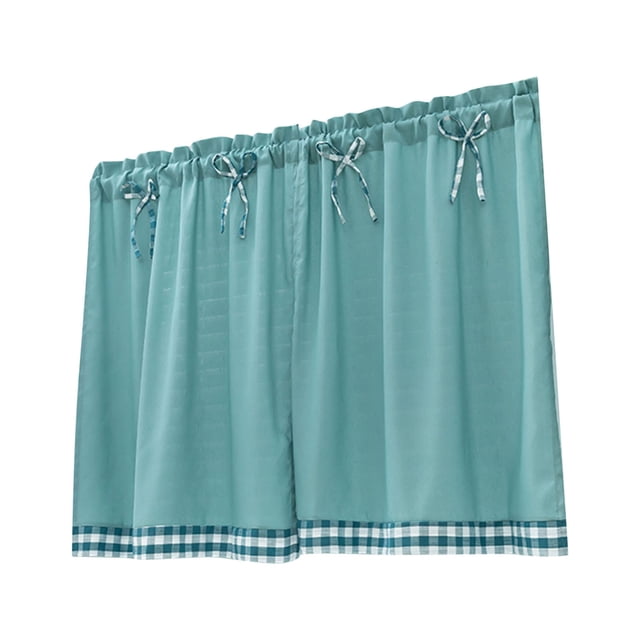 Birdeem Rustic Style Bowknot Short Curtains Kitchen Curtains Drift Window Student Bed Curtains