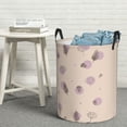 thumbnail image 3 of DouZhe Waterproof Collapsible Large Laundry Baskets, Boho Style Purple Acorns Prints Circular Hamper with Handles, 3 of 7