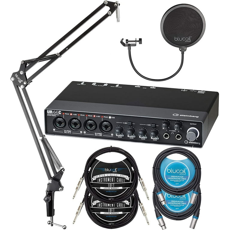 Steinberg UR44C 6x4 USB Audio Interface with Blucoil XLR Cables