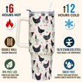 thumbnail image 5 of Chicken Tumbler 40oz With Handle Lid and Straw -Gifts for Chicken Lovers-Chicken Gifts for Women-Funny Chicken Stainless Steel Insulated Tumblers Travel Mug Coffee Cup, 5 of 6