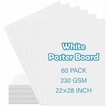 60Pcs 22x28 White Poster Board,2 Side Glossy & Matte Thickness Poster Board Bulk for Vision,Science Fair,School Arts Project Presentations,Scrapbooking Blank Graphic Display