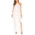 thumbnail image 3 of Women Ruffle Layered Mesh Tulle Dress Spaghetti Strap Backless Slit Long Dress Sexy Tiered Sheer Cocktail Party Dress, 3 of 6