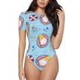 thumbnail image 2 of Picia Gnome On A Watermelon Mattress In The Pool Womens One Piece Swimsuits Modest Tummy Control Bathing Suits Lace Up Slimming Swim Suit-Small, 2 of 9