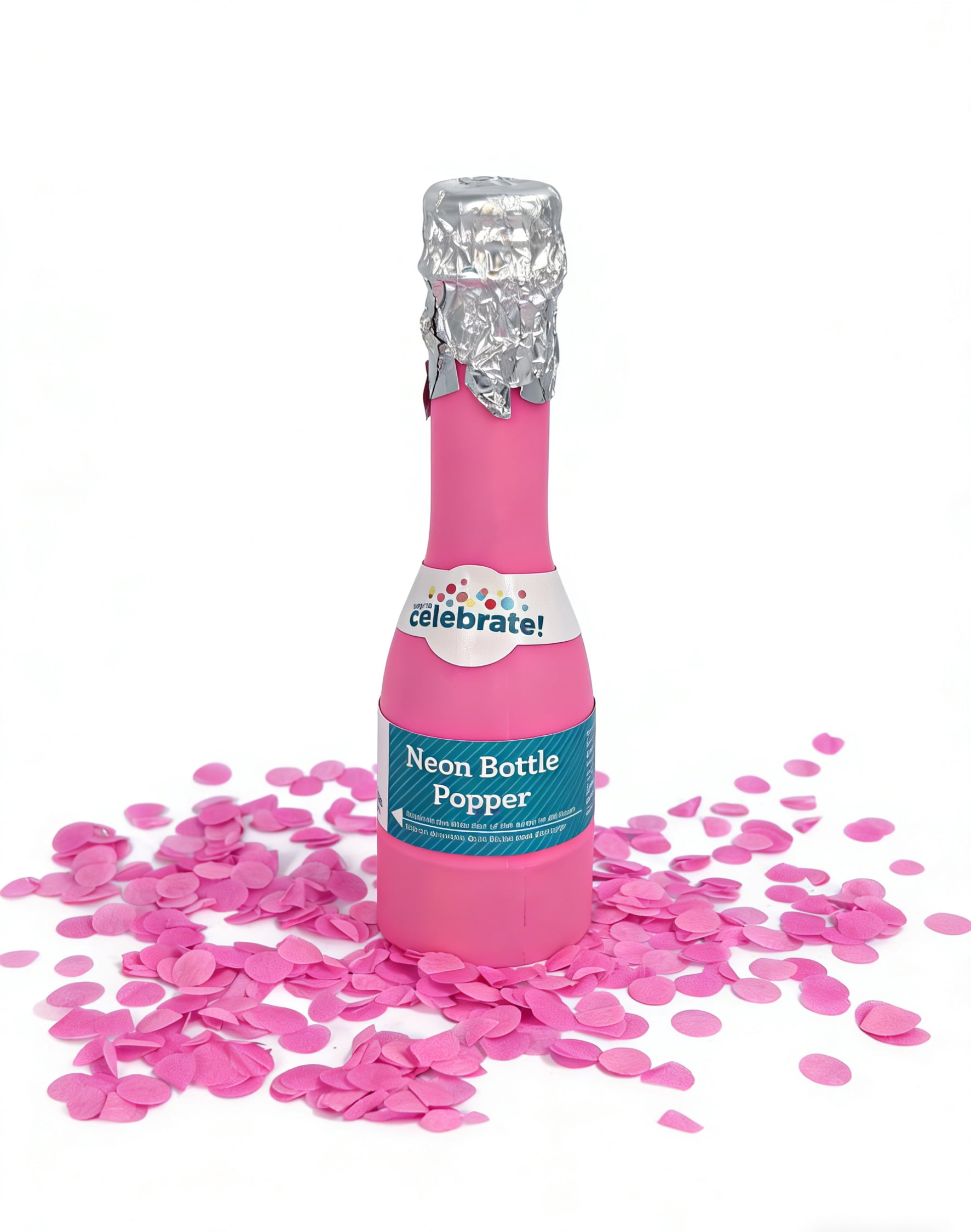 Neon Bottle Confetti Popper, 4 Pack, Adults, by Way To Celebrate