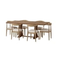 thumbnail image 3 of GDF Studio Derring Contemporary Fabric Upholstered Wood 7 Piece Dining Set, Beige, Light Ash, and Natural, 3 of 11