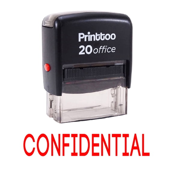 Printtoo Rubber Stamp Office Stationary CONFIDENTIAL Self Inking Custom Stamp-Red