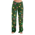 thumbnail image 4 of Women's Casual Fashion Christmas Pajama Pants, Long Sleepwear Trousers for Sports and Home Use, Comfortable and Soft Material for Nightwear and Lounging,Dark Green,M, 4 of 7