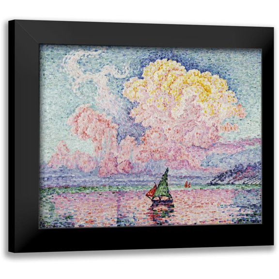Signac, Paul 14x12 Black Modern Framed Museum Art Print Titled - Pink Clouds, Antibes