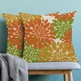 thumbnail image 2 of Fall Burnt Orange Outdoor Pillow Covers 18x18 Inch Set of 2 Mustard Yellow Green Dahlia Floral Decor Throw Pillows Modern Geometry Flower Decorative Cushion Cases for Sofa Couch Bed Decorations, 2 of 6