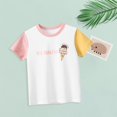 thumbnail image 4 of Toddler Kids Girl's Half Sleeve Pink Crewneck Top White Ice Cartoon Top Casual Top Girls,Size 6 Years-7 Years, 4 of 4