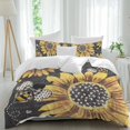 thumbnail image 2 of Sunflower Bee Bedding 3 Piece Duvet Cover Set Twin Size, Black Yellow Farm Flower Spring Summer Soft Microfiber Comforter Cover with Zipper Closure & Pillowcases, Wrinkle & FadeResistant Quilt Cover, 2 of 9