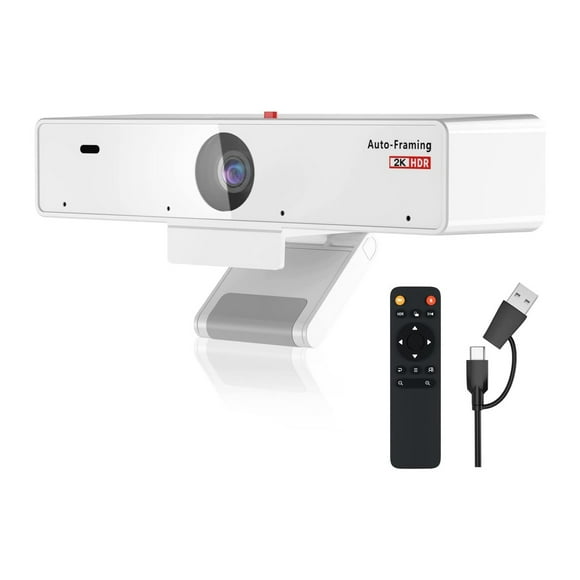 2K Webcam with 4 Noise-Canceling Mics Camera 1080P 60fps for Meeting Live Streaming ,Easy to Install