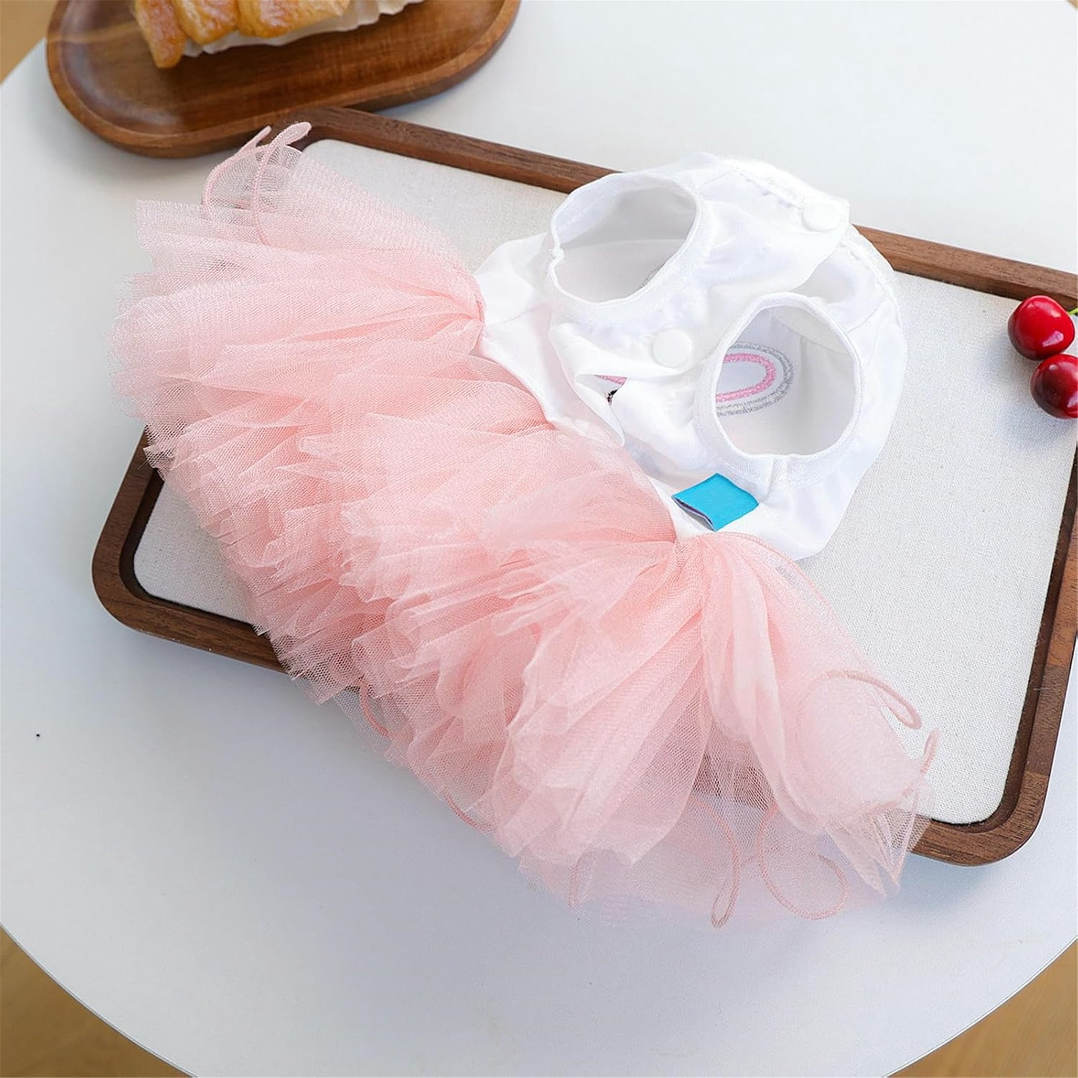HQREA Pink Dog Dresses for Small Dogs Girl Spring Summer Puppy Clothes with Bow Pet Cat Princess Mesh Tutu Skirt Easter Holiday Outfits for Yorkie Chihuahua