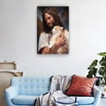 thumbnail image 3 of Jesus Holding A Cat Wall Art Home Modern Poster for Bedroom Giclee Fine Art Print Pictures Painting Canvas Colouring Decoration for Bathroom, 3 of 5