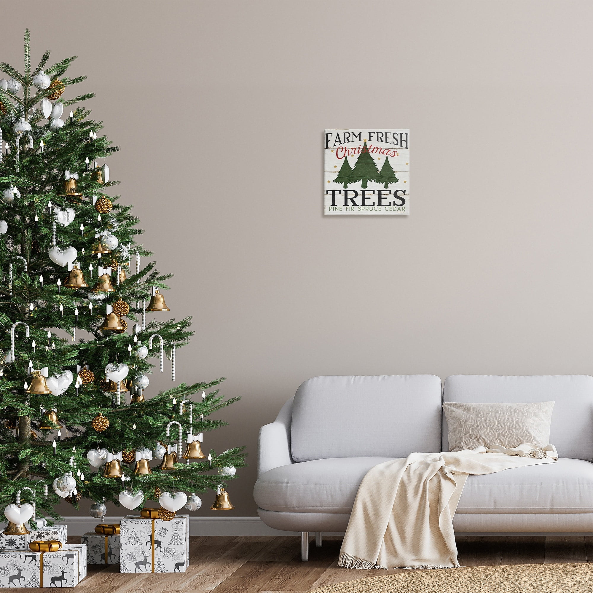 Farm Fresh Christmas Trees Holiday Gallery-Wrapped Canvas Print Wall Art, 17x17