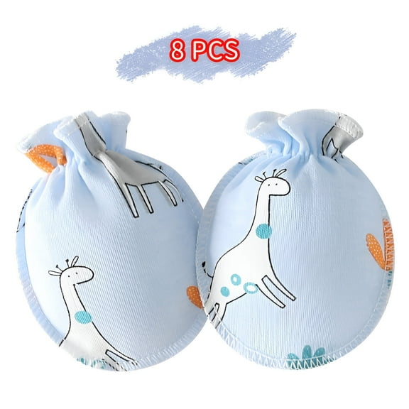 TELOLY 8Pcs Baby Mittens,Adjustable Design Baby Mittens Newborn,Comfortable Fit Newborn Mittens,Style1
