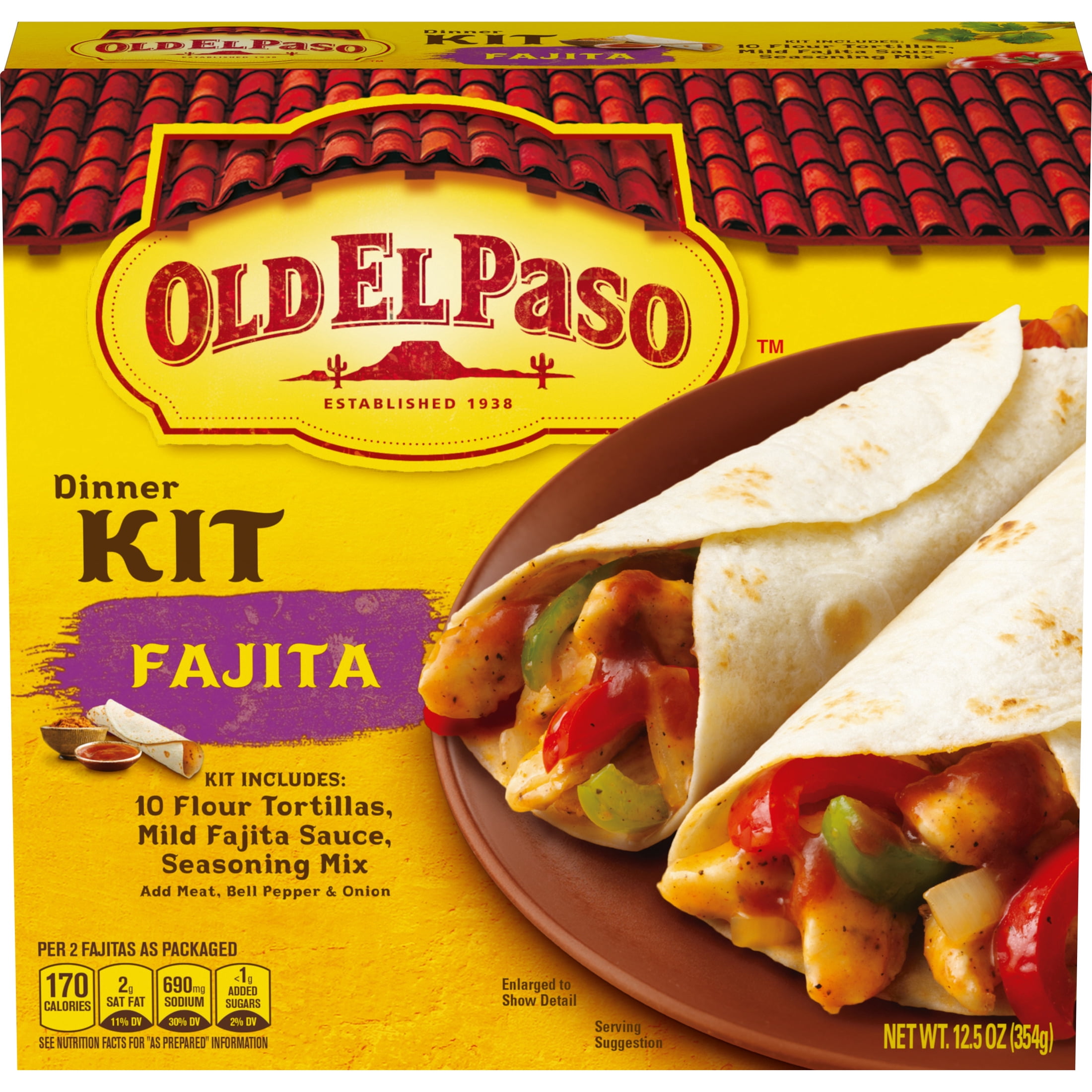 Old El Paso Fajita Dinner Kit, Easy Meal Prep, 10 Count, 12.5 oz